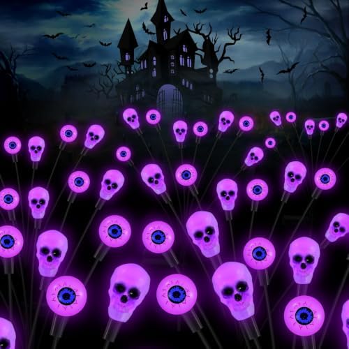 vignuto Halloween Decorations Outdoor, Scary Eyeball Lights,4PACKS 32LED,IP65 Waterproof,Halloween Decor for Garden/Yard/Patio/Lawn/Pathway(Purple) by Unknown