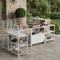 Modular Outdoor Kitchen Island with Sink, 5Pcs Prefab Outdoor Cabinets Kit by Rotihom