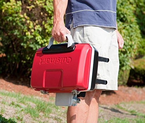 Cuisinart Petite Gourmet Portable Gas Grill, Compact Portable Grill Propane, 150 Sq. In. Cooking Surface, 5,500 BTU Burner Small Gas Grills for Camping, BBQ, Folding Legs and Carry Handles, Red - Image 6