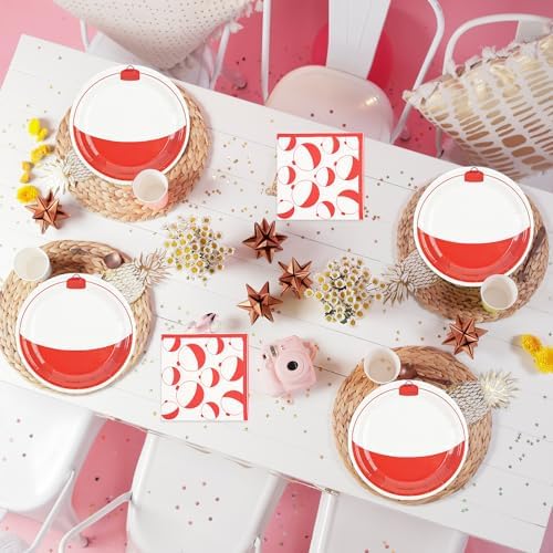 75PCS Gone Fishing Plates and napkins Party Decorations, 7Inch Fishing Paper Plates Disposable Tableware Set for Fish Themed Birthday Baby Shower Party Favor Supplies - Image 7