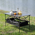1-Piece Folding Outdoor Table with Carrying Bag,Lightweight Aluminum Roll-up Rectangular Table for Indoor, Outdoor Camping, Picnics,Beach,Backyard, BBQ, Party, Patio (Lager) by Unknown