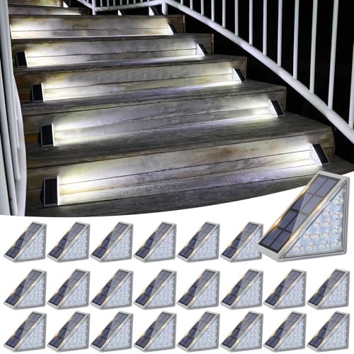 VOLISUN Solar Stair Lights 24 Pack, Solar Step Lights Waterproof IP67 by VOLISUN