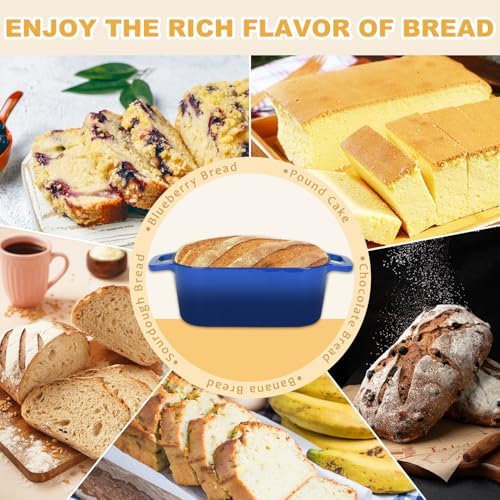 Enameled Dutch Oven for Sourdough Bread Baking, 3.6QT Oval Cast Iron Bread Pan with Lid - Image 3