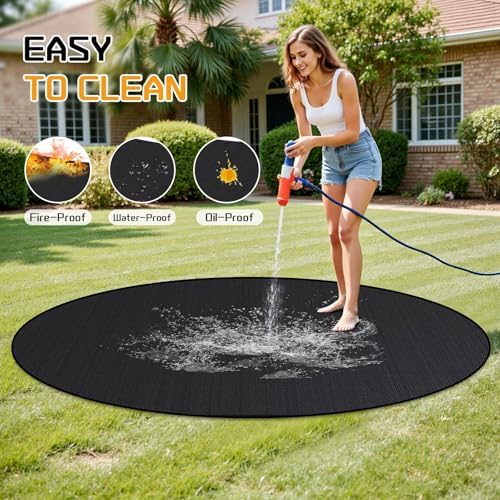 RICHIE 60" Round Fire Pit Mat, Double-Sided Fireproof Under Grill Mat, Extra Large Deck Lawn Protector Pad for Outdoor Fire Pits & BBQ - Image 6