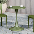 Costaelm Small Dining Table, Round PP Outdoor Table, Weather Resistant Balcony Table for Outside Poolside Deck Lawn Garden Backyard, Olive Green by Costaelm