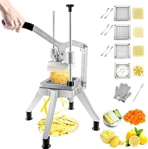 VEVOR Commercial French Fry Cutter, 4 Blades Lever Vegetable Chopper by VEVOR