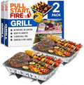 Pull Start Fire Grill, Natural Hardwood Charcoal, Portable 3hr Burn, 2 Pack by PullStartFire