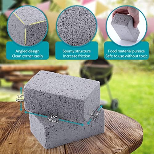 HaSteeL Grill Cleaning Brick, Griddle Pumice Stone for Removing Stains Kit of 4, Commercial Grade Grill Block Cleaner Accessories for Flat Top, Racks, Cast Iron, Sink, Effective & Reusable Clean Tool - Image 2