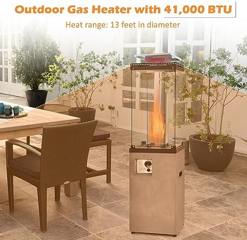 Tangkula 41,000 BTU Propane Patio Heater with Waterproof Cover (Light Grey) - Image 2
