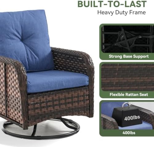 Aoxun 7-Piece Wicker Rattan Patio Furniture Set with 44" Fire Pit Table - Image 4