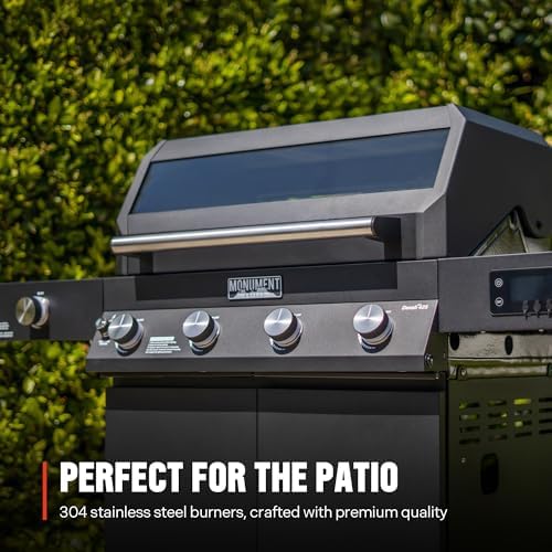 Monument Grills Denali Series, 4+1 Liquid Propane Gas Smart BBQ Grill, 4 Burners & 1 Side Burner Denali 425 with Smart Technology and Knob Controls, Black - Image 6