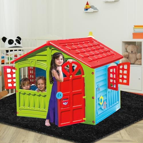 Outdoor Playhouse Mat - 53'' x 53'' Portable Outdoor Play House Activity Rug with Non Slip Backing Felt Outside Game House Play Mat Playhouse Pad Rug for Outside Home Floor (Pack of 2) - Image 2