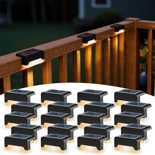 SOLPEX Solar Deck Lights, Solar Step Lights for Outside Waterproof Led Stair Light for Outdoor Fence, Balcony, Patio, Railing, Front Porch, Yard and Pathway(20pack Warm White) by Solpex