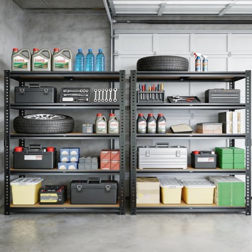 Storage Shelves Unit,40" W 5-Tier Garage Shelving Heavy Duty Metal Adjustable Garage Shelves,Stable Shelves Organizer for Pantry, Kitchen and Basement,40" W x 20" D x 72" H,Black - Image 2