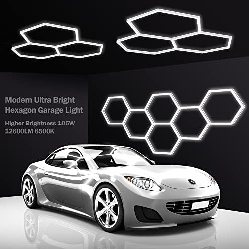 MODERN Hexagon LED Light,105W 12600LM 6500K, 3 Hexagonal LED Shop Light for Auto Shops, Malls & Work Areas - Image 5