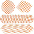 Roshtia 120 Pcs Orange Gingham Plates and Napkins Set for Fall Baby Shower by Roshtia