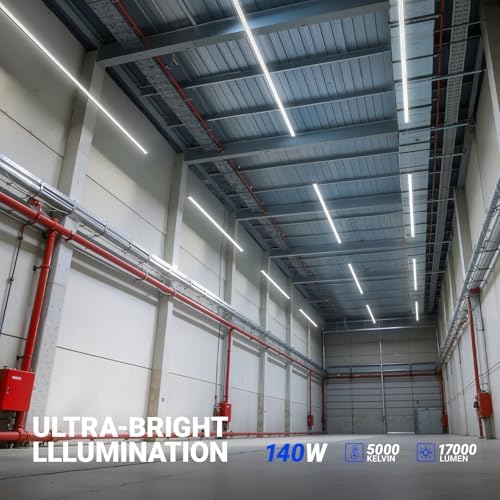 Barrina T8 LED Shop Lights 8FT, 140W 17000LM, 5000K U Shape, Black, 6 Packs - Image 2
