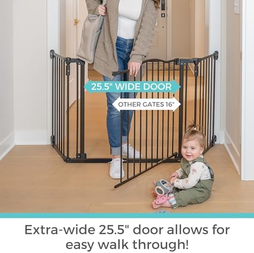 Toddleroo by North States - Deluxe Décor Safety Gate: Hardware Mounted Extra Wide Metal Baby Gate - Adjustable Child Gate - 38.3 to 72 Inches Wide - 30 Inches Tall - Matte Bronze - Image 2