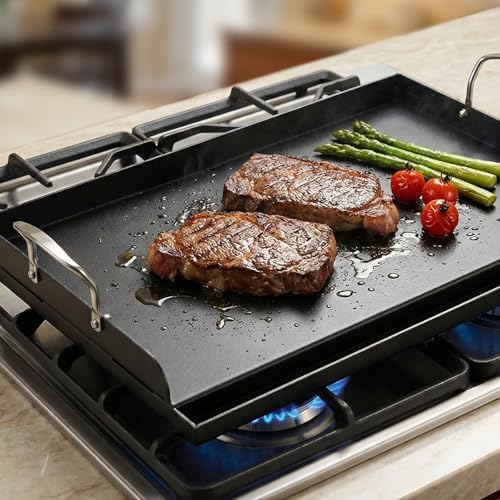 25 x 16 Inch Cast Iron Griddle for Gas Grill with Tool Kit - Image 6