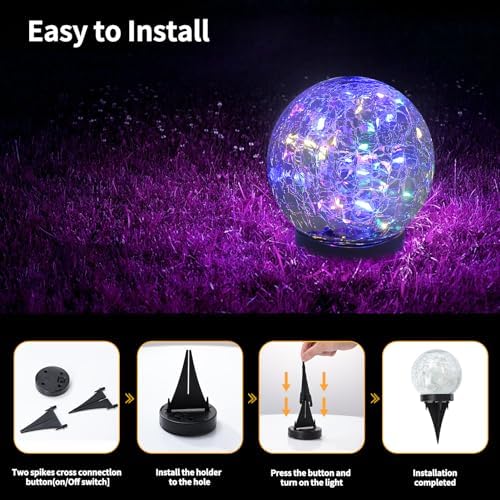 JKIMK Solar Globe Lights Outdoor Waterproof-Solar Balls for Garden - Image 5