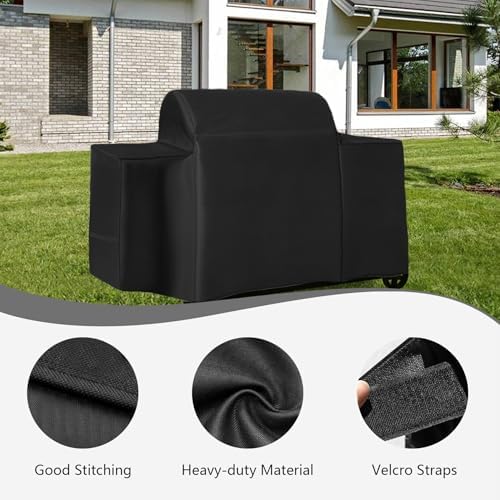 Outdoor Heavy Duty Waterproof Pellet Grill Cover for Traeger Woodridge Pro Grill Woodridge Elite Grill,Grill Cover for Traeger Grills BAC776 Full-Length All Weather Grill Cover Accessory,Black - Image 5