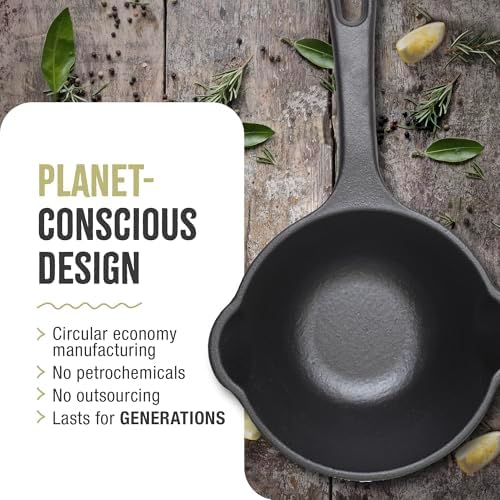 Victoria 0.5-Quart Cast Iron Saucepan, Small Cast Iron Melting Pot Seasoned with Flaxseed Oil, Made in Colombia, Black (Pack of 6) - Image 5