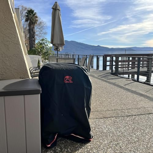 Turtle Life Smoker Cover for Masterbuilt 710 WiFi Digital Electric Smoker Pit Boss 2-3 Series Gas Vertical Smoker, Waterproof Heavy Duty Outdoor Smoker Grill Cover 23”W x 23”D x 40”H inch, Black - Image 2
