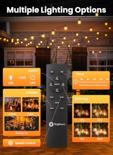 Brightown 58FT 26LED Solar String Lights Outdoor with Remote & USB Port - Image 6