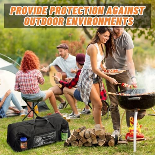 Amylove 24" Grill Tool Storage Bag, Waterproof BBQ Utensil Organizer, Black - Image 6
