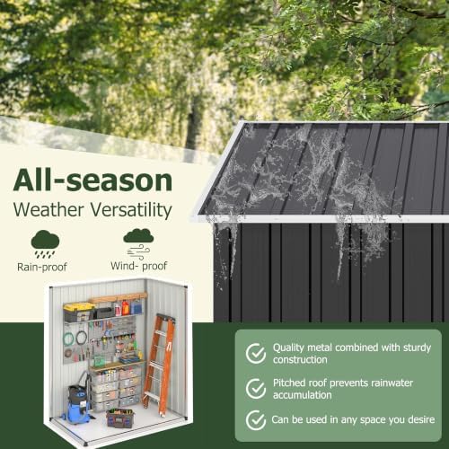AirWire 5x3 FT Outdoor Storage Shed Grey - Image 5