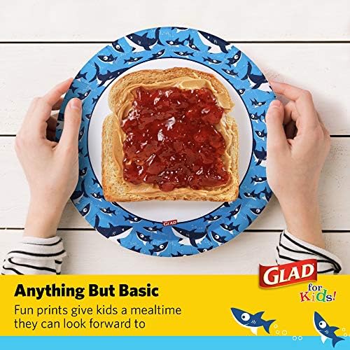 Glad for Kids Disposable Paper Plates, Sharks, 8.5 Inch, 20 Count - Image 4