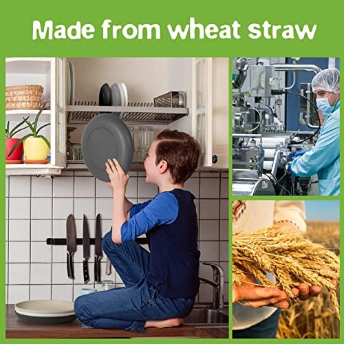 Teivio 32-Piece Plates and Bowls Sets for 8, Wheat Straw Dinnerware Sets - Image 5