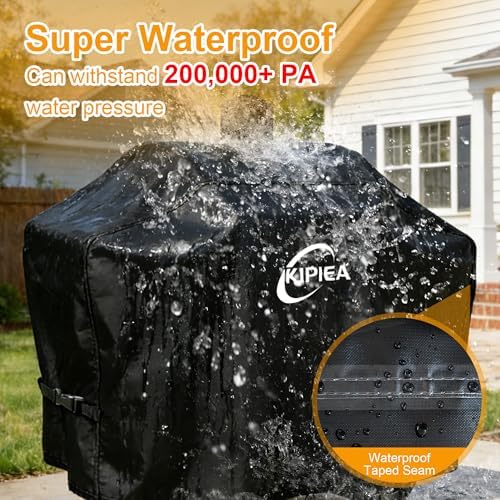 Kipiea 600D Heavy Duty Pellet Grill Cover for Camp Chef SmokePro 24 Series, Waterproof Wood Pellet Smoker Cover with Windproof Buckles, UV Resistant, No Tear, No Fading - Image 3