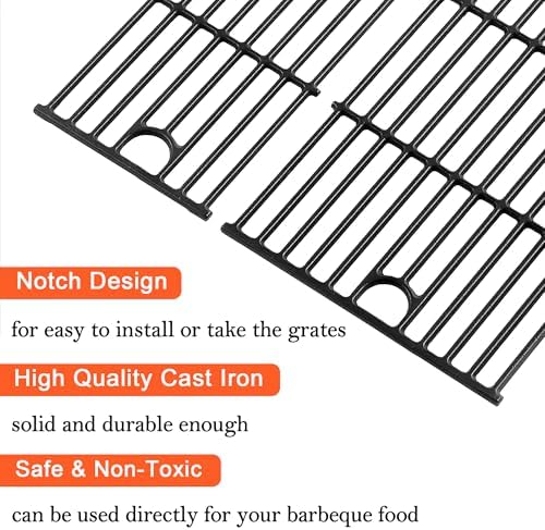 DELSbbq 17" Cast Iron Grill Grates for Charbroil Performance 6 Burner - Image 4