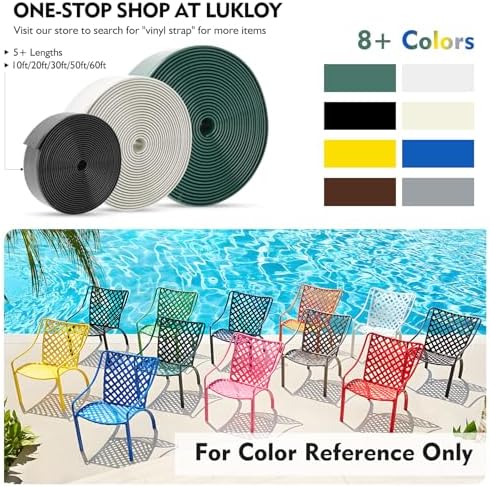 LukLoy 2" Wide 20ft Long Vinyl Straps for Patio Chairs Repairs, White - Image 6