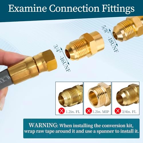 10FT 1/2" Natural Gas/Hose with Quick Couplings, Natural Gas/Steam Retrofit Kit for BBQs, Grills, Pizza Ovens, Deck Heating and Low Pressure Appliances - Image 4