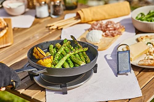 ooni Cast Iron Skillet Pan - 9" Round Fyring Skillet Pan with Removable Handle and Sainless Steel Trivet, Cast Iron Frying Pan, Pre-Seasoned Non-Stick Oven Safe Cookware, Pizza Oven & BBQ Accessories - Image 3