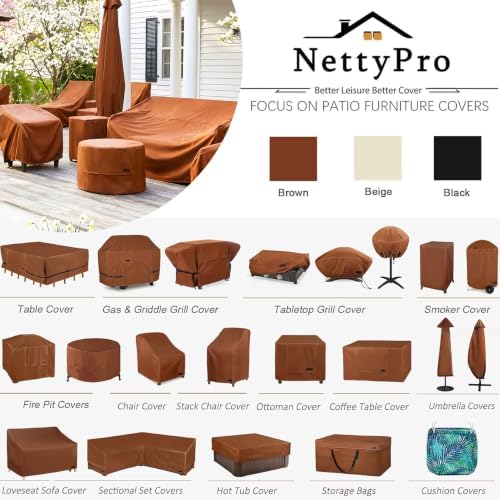 NettyPro Griddle Cover for Blackstone 28 inch Griddle Waterproof Heavy Duty 2 Burner Flat Top Gas Grill Cover 28" Cooking Station Camping, Brown - Image 7