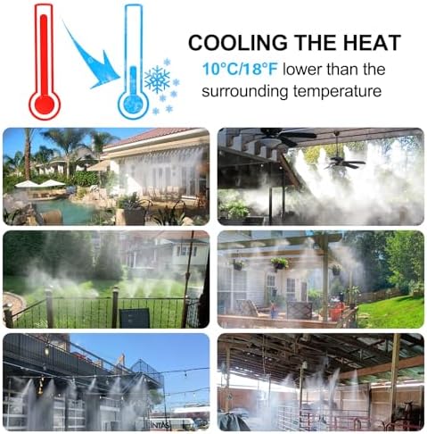Misters for Outside Patio 30ft - LOHASV9 Misting System with Water Filter Pre-Assembled 30 FT 9M Misting Line Brass Mist Nozzles Adapter(3/4") Outdoor Misters for Patio Cooling Garden Greenhouse - Image 3