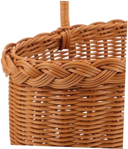 Woven Rattan Storage Basket with Handles, Kitchen Fruit Snack Organizer - Image 3