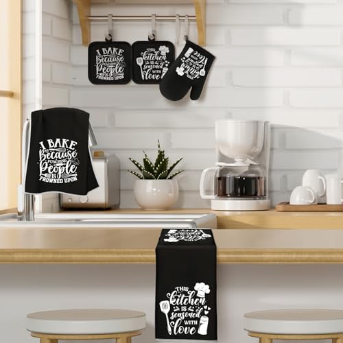 Sratte 6 Pcs Kitchen Decor Accessories Set Set, Baking, Black - Image 2