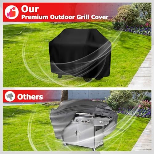 iCOVER Grill Cover 58 Inch, BBQ Grill Cover for Outdoor Grill, Anti-UV & Fade Resistant Gas Grill Cover, Waterproof Barbecue Grill Covers for Weber, Char-Broil, Nexgrill and More Grills. - Image 6