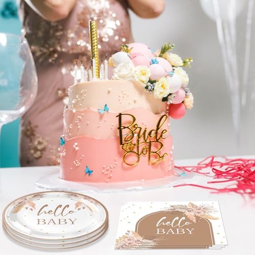 40 PCS Boho Baby Shower Decorations Bohemian Disposable Hey Baby Set - Image 5