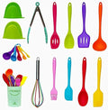 18-Piece Silicone Kitchen Utensils Set, Colorful Non-Toxic Cooking Tools, BPA Free Heat Resistant to 446°F, Safe for Non-Stick Cookware, Spoons Spatula Tongs Whisk Ladle, Dishwasher Safe by TIBLEN by TIBLEN