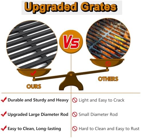 7637 Grill Grates Spirit E-210 Grill Replacement Parts for Weber Spirit 200 Series Grill Parts Spirit E210 210 E-215 E215 E220 E-220 Spirit II E-210 E210 Spirit 2 E-210 E210 GS4 Cooking Grates - Image 4