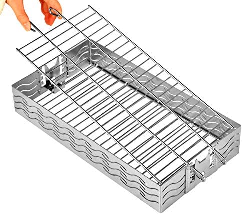 Charkettle Stainless Steel Rotisserie Ring Kit and Stainless Steel Flat Spit Rotisserie Grill Basket - Image 6