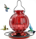 Glass Hummingbird Feeder for Outdoors Hanging, 26 fl oz Bird Nectar Feeder by GreteGotye