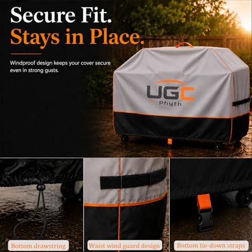 58 Inch Grill Cover, Heavy Duty Waterproof Gas Grill Cover, 420D Outdoor BBQ Grill Cover with Straps & Drawstring, Fits Weber Genesis, Char-Broil, Nexgrill, Monument 3-5 Burner Grills. - Image 6