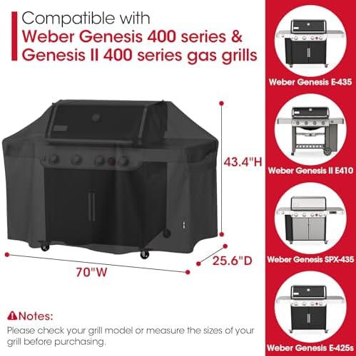 Unicook Grill Cover Heavy Duty Waterproof 70 Inch, Large Outdoor BBQ Cover - Image 2