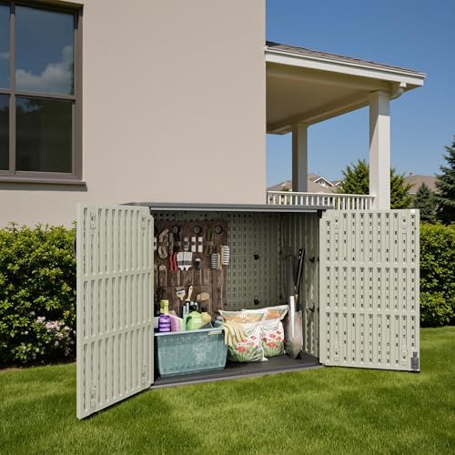 Patiowell Resin Outdoor Storage Cabinet, 26 Cu.ft Horizontal Storage Shed - Image 2